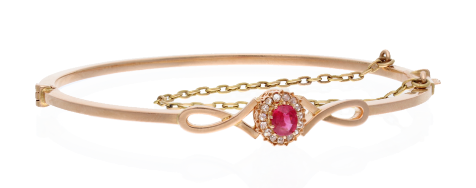 Armreif mit Rubin und Diamanten