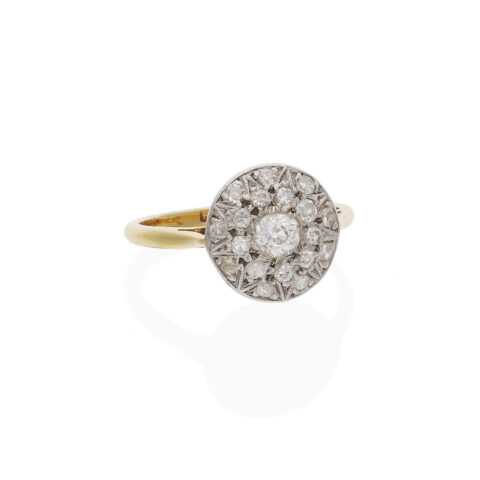 Art Déco Ring mit Diamantcluster