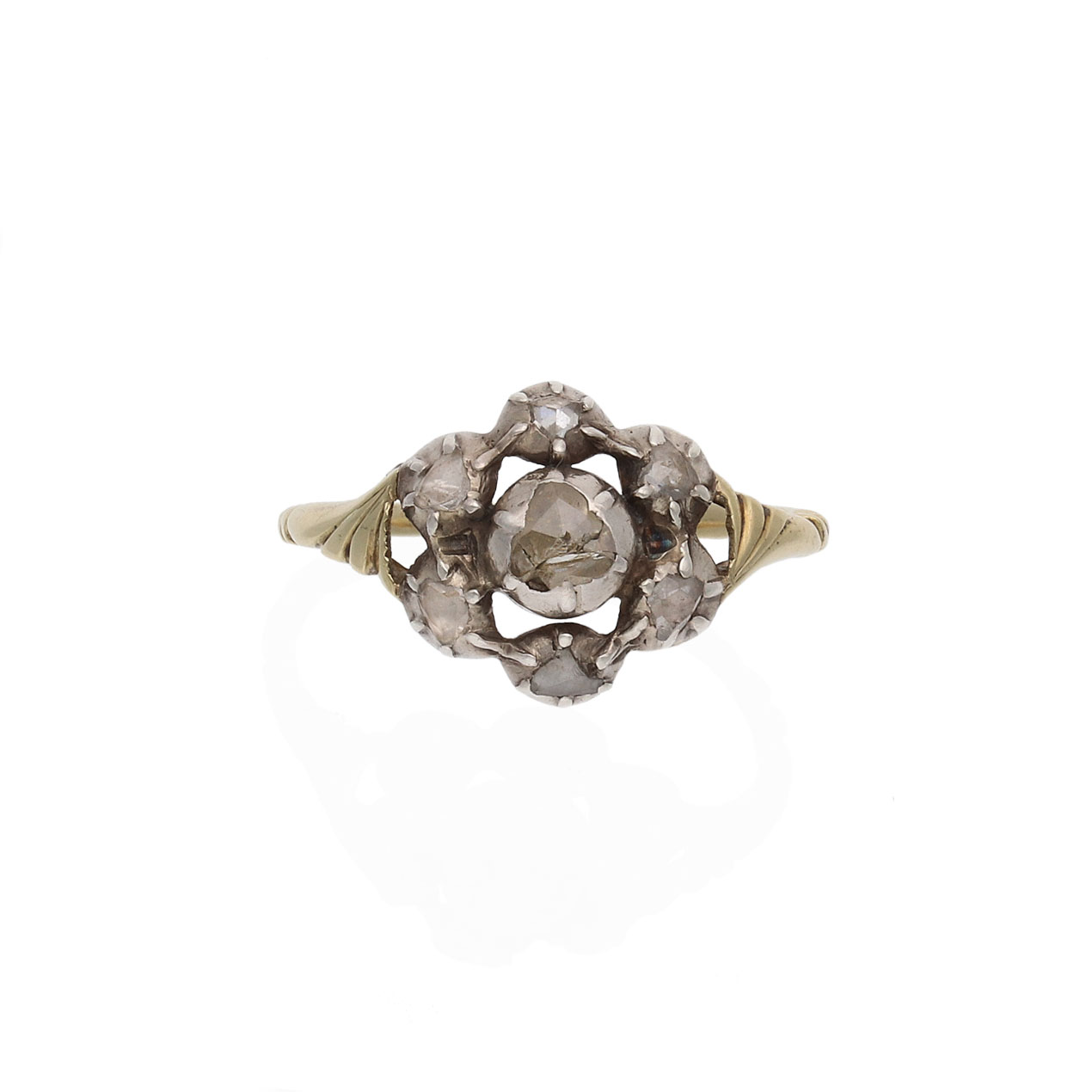 20240603 Blumenring mit Diamanten Frontalansicht